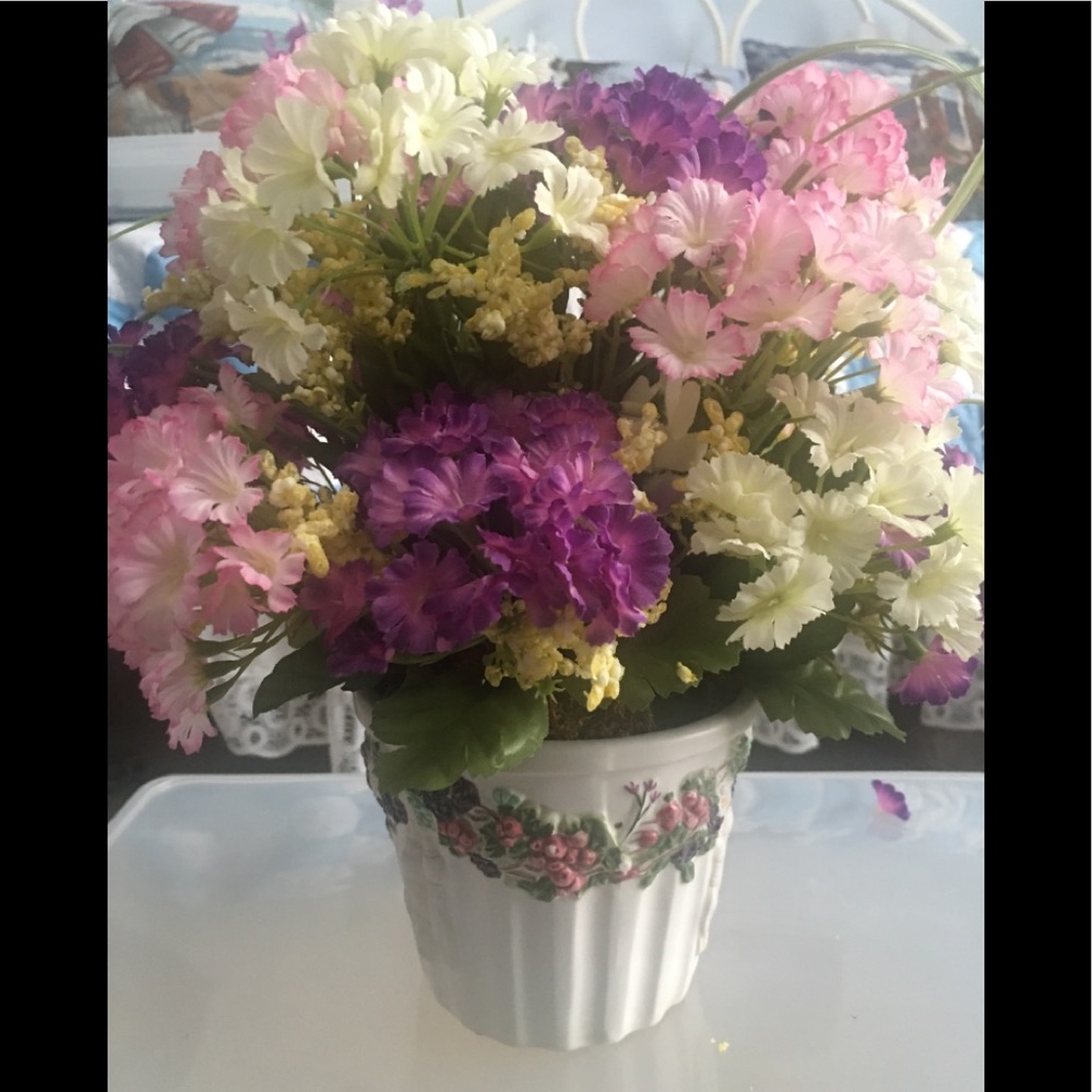 Purple floral vase